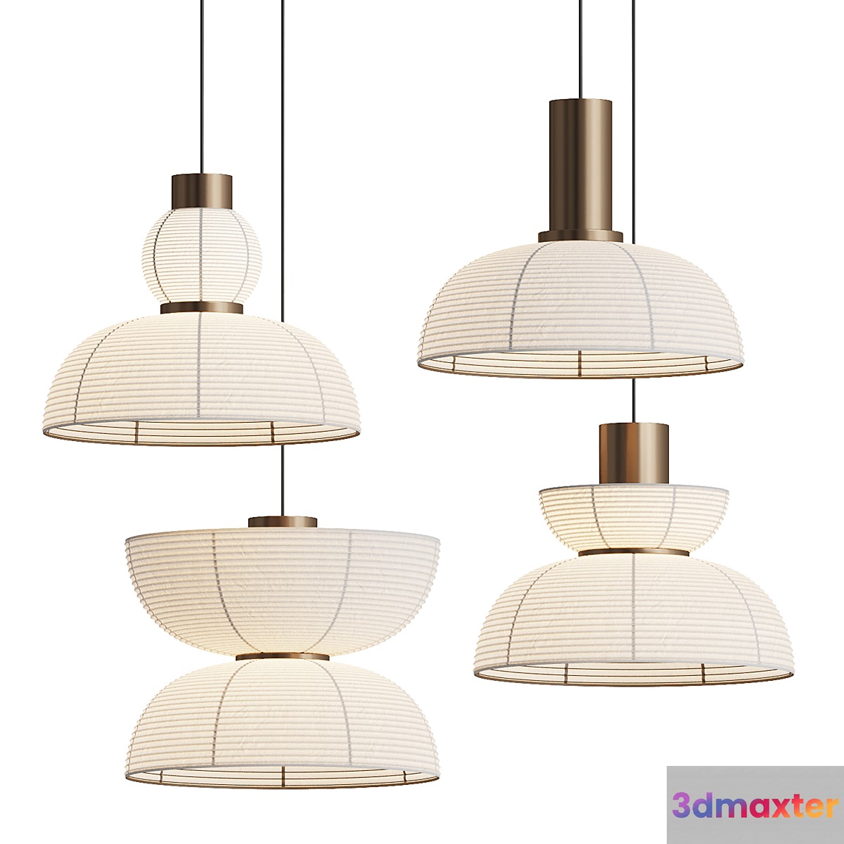 Retro Wabi Sabi Japanese Pendant Light 3D Max