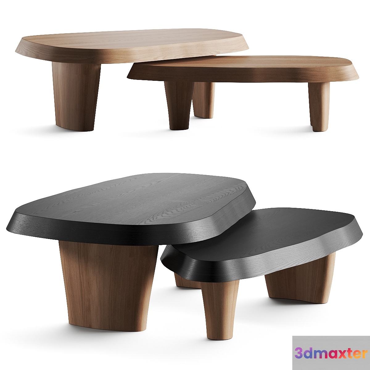 Pierre Augustin Rose Duo Multilaque Coffee Tables 3D Max