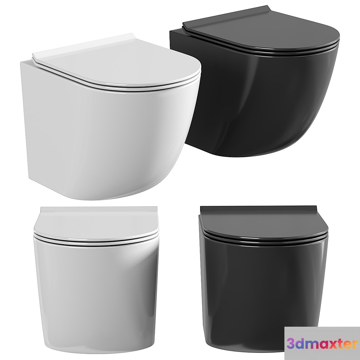 Wall hung toilet AQUAme AQM2002 3D Max