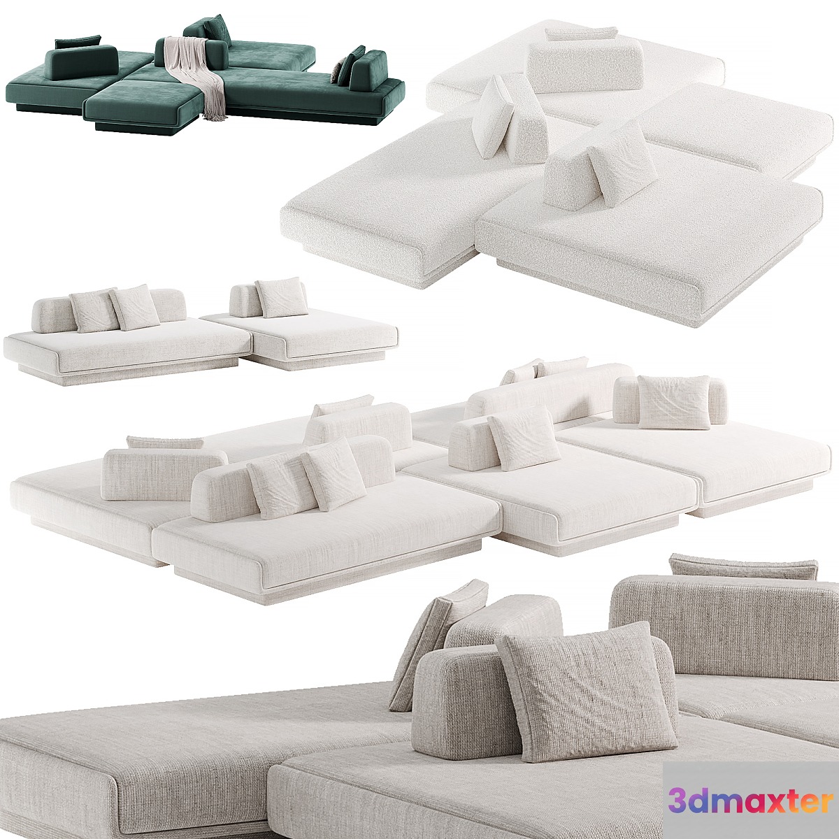 LILAS MOSAÏQUE Modular Sofa By Gallotti&Radice - No.2 3D Max