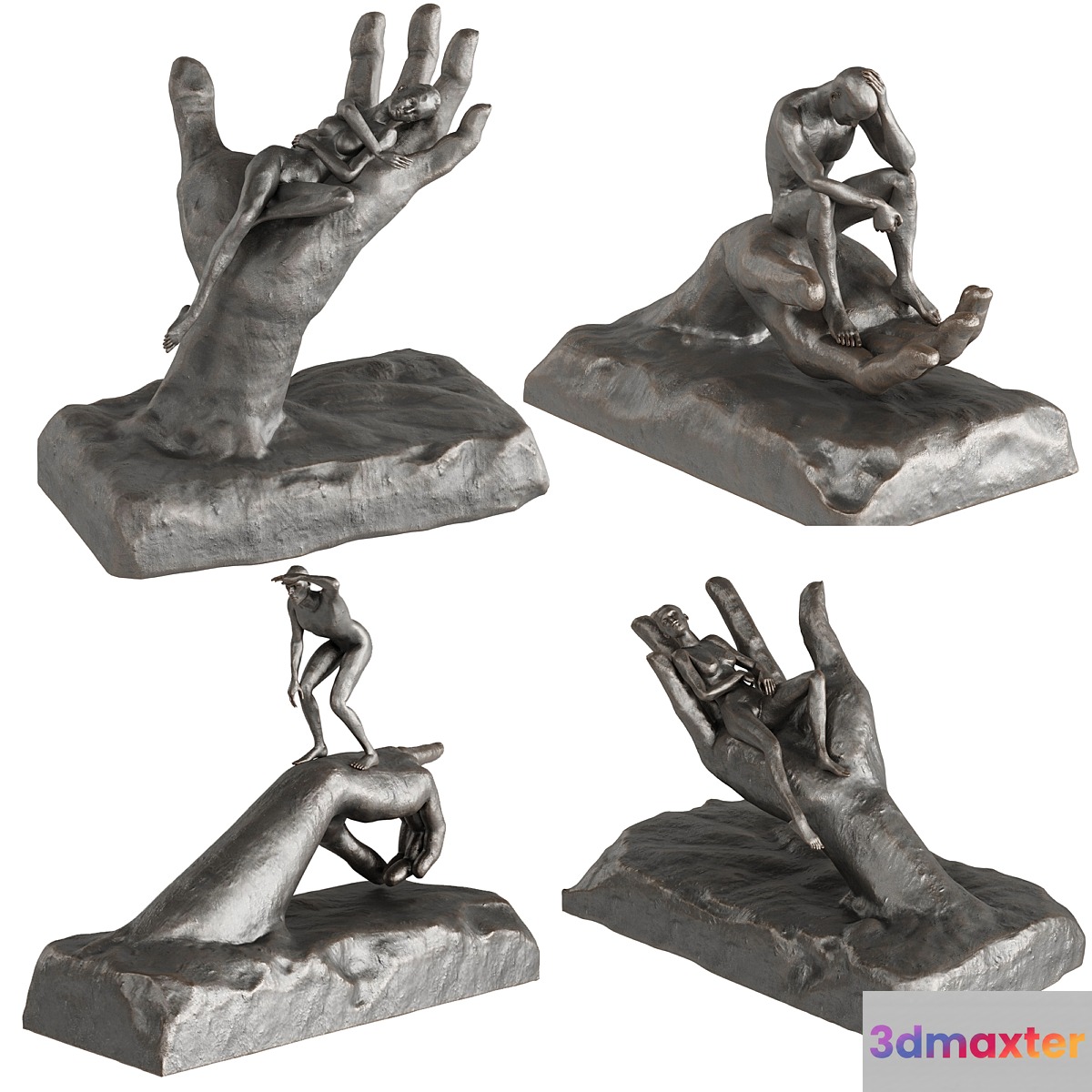 Human Sculptures 18 On Hands 3D Max