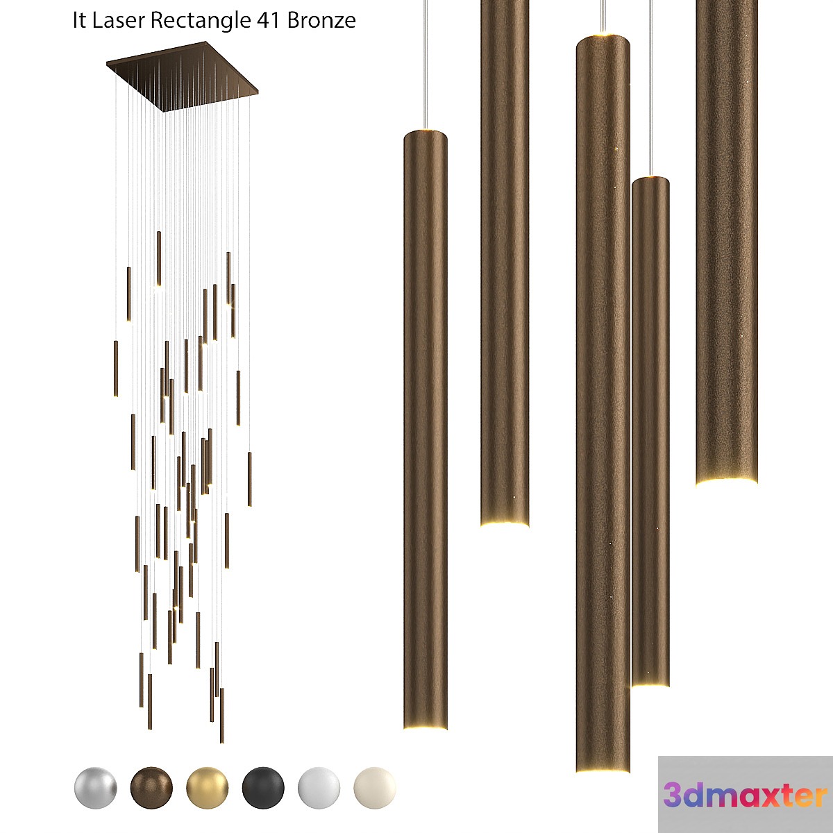 Pendant lamp IT-Laser-rectangle-41-bronze 3D Max