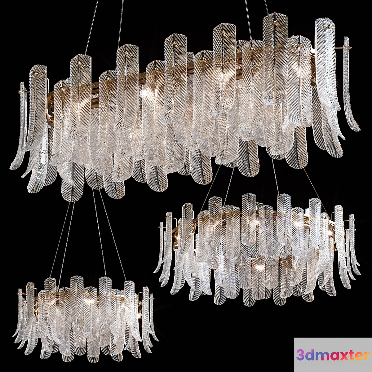 Hanging chandeliers SELVAR by Lampatron 3D Max