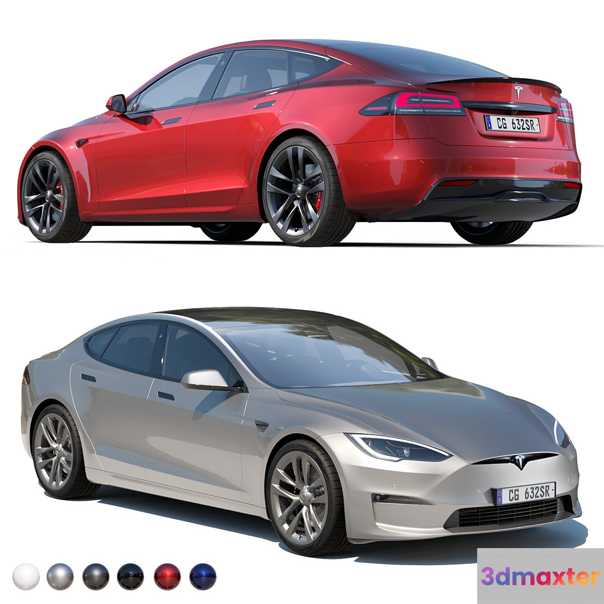 Tesla model S Plaid 2023 3D Max