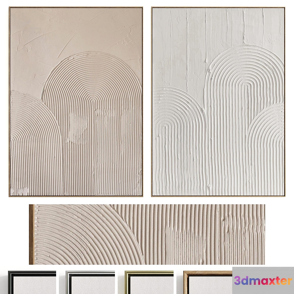Plaster Two Photo Frame D-560 3D Max