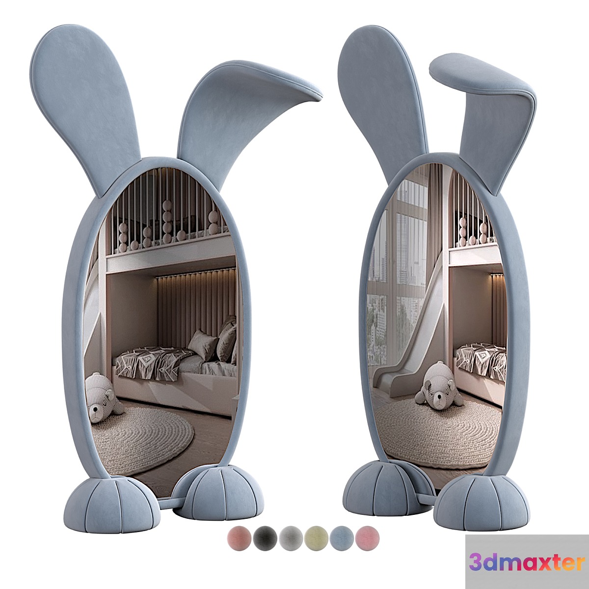 Bunny Floor Mirror 3D Max