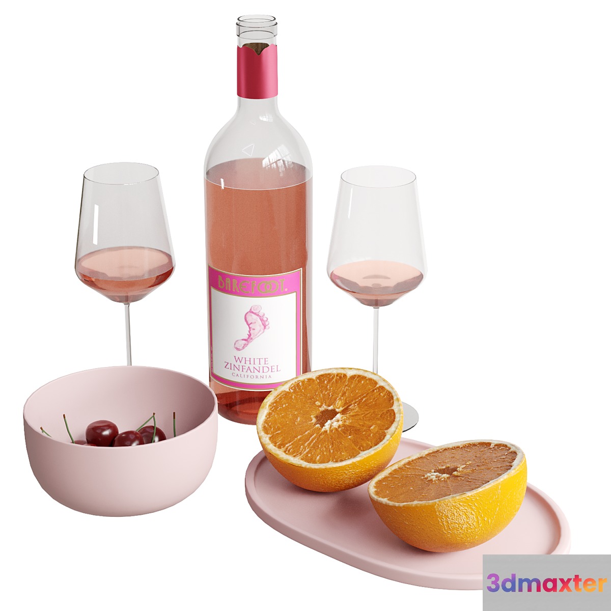 Rose Wine Set 3D Max
