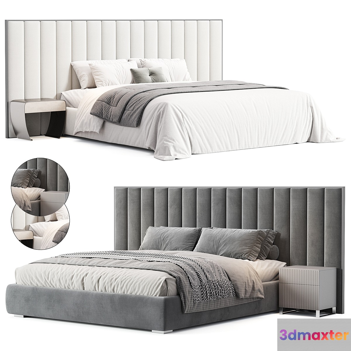 Haymon Velvet Bed by Mercer 41 3D Max