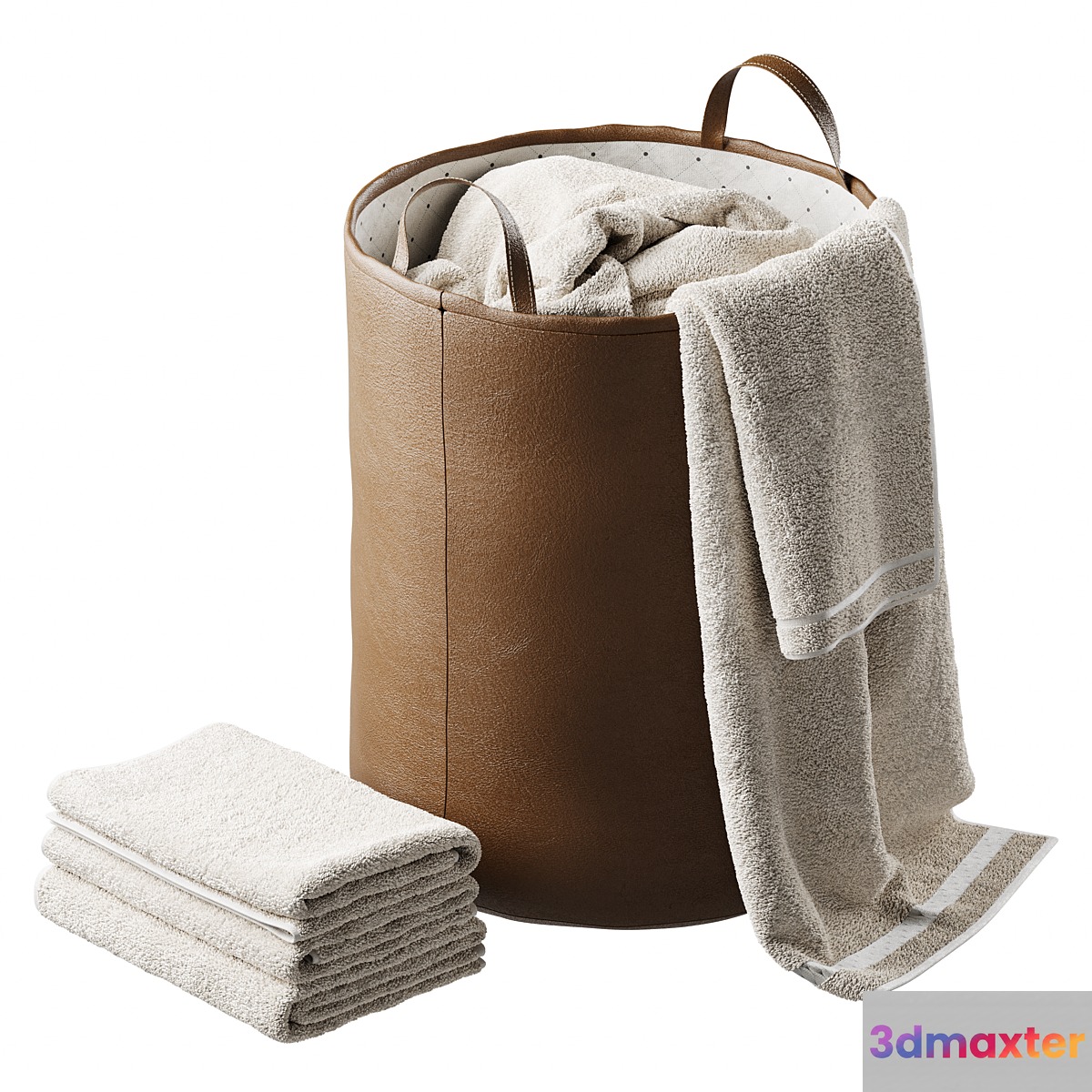 Leather laundry basket 3D Max