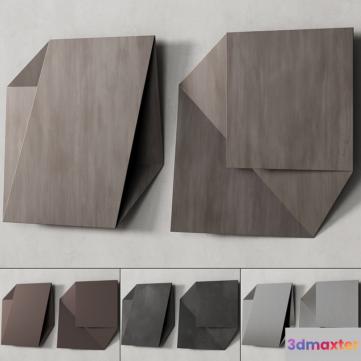 456 decorative wall art 22 minimal metal artworks by Heiner Thiel P02 3D Max