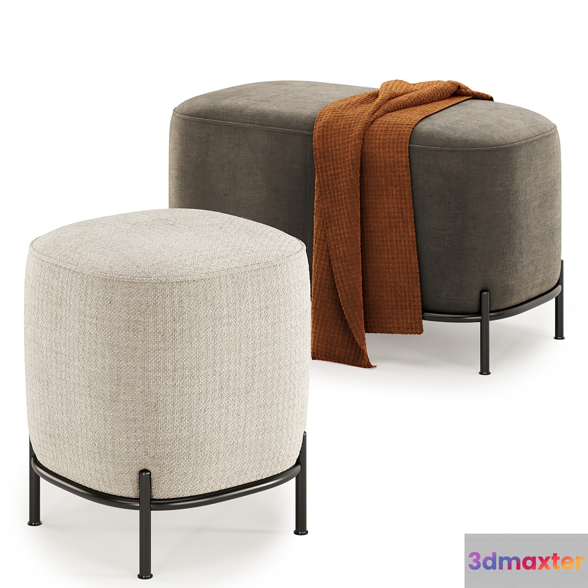 Hemlock Pouf - No.2 3D Max