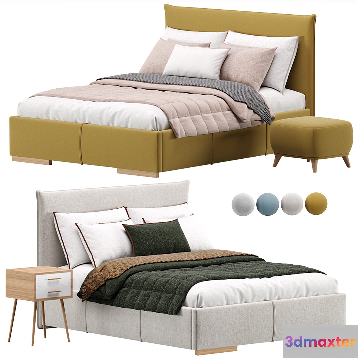 Bed Slipson 160 Velvet by Divan.ru _ Bed Slipson 3D Max