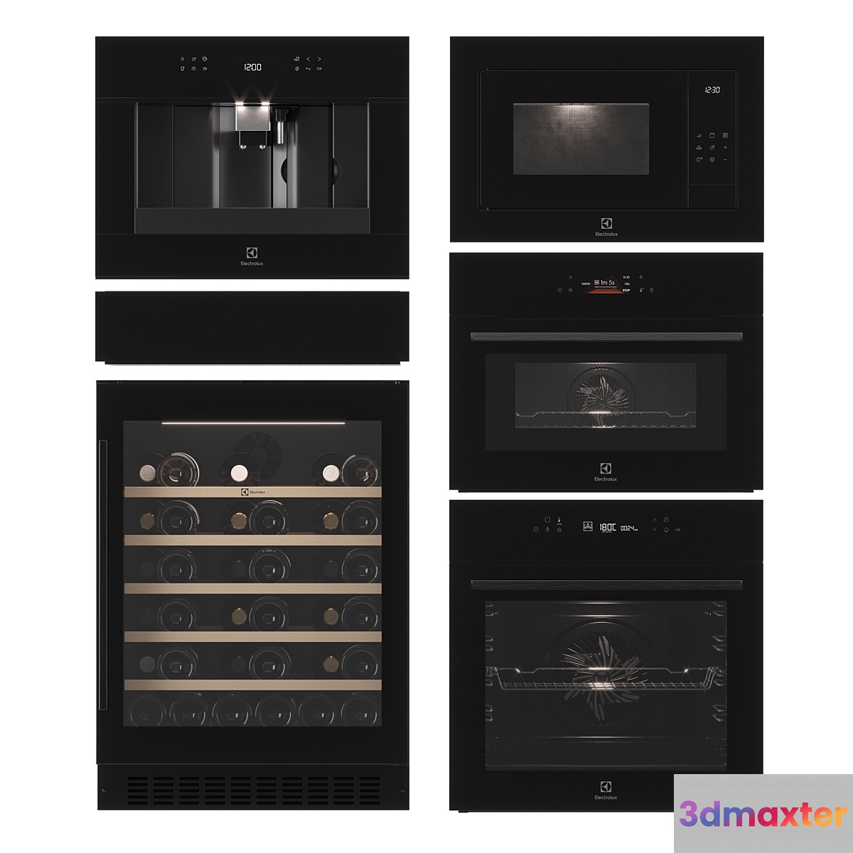 Electrolux kitchen appliances set 01 3D Max