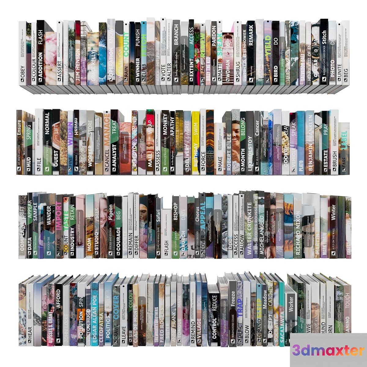 Set of books color - 7-01 3D Max