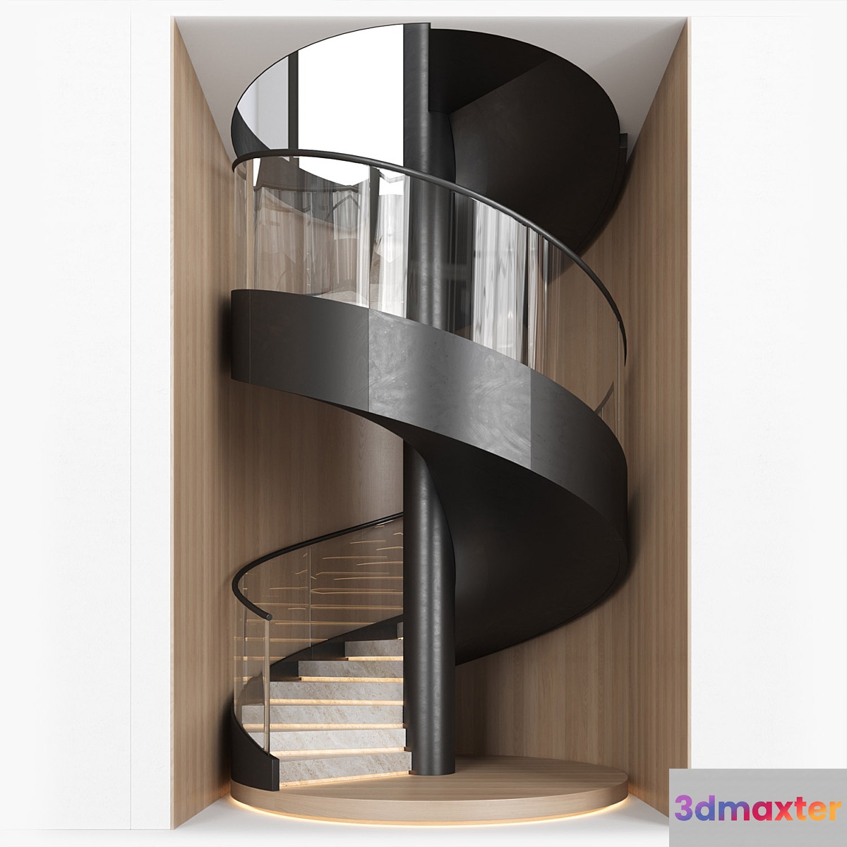 spiral stair 04 3D Max