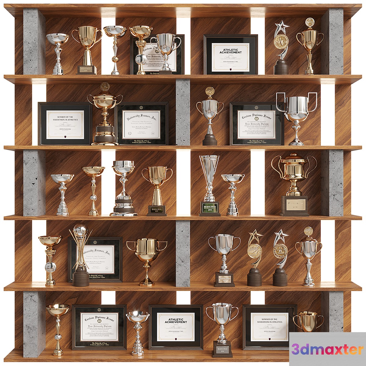 Rack with awards 3D Max