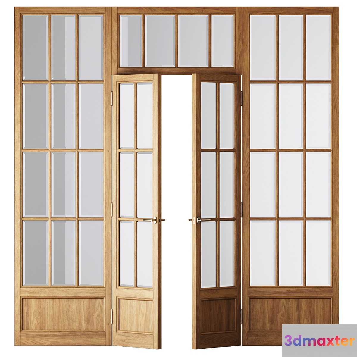 Classical Wooden Glass Partition 3D Max