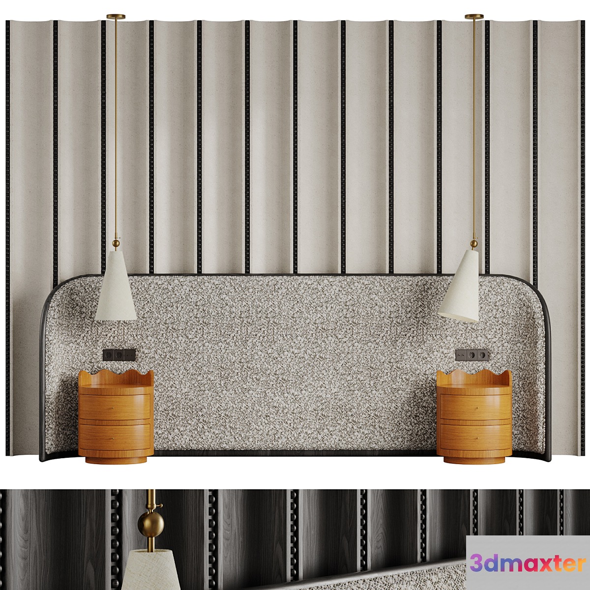 Ripple headboard 3D Max
