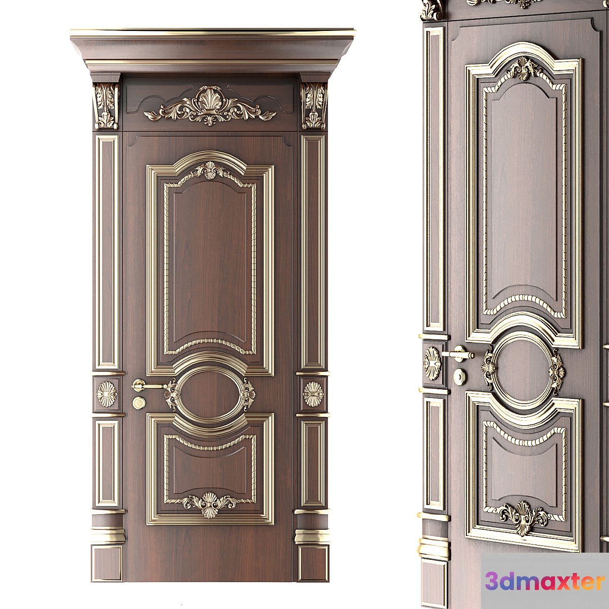 Classic door Barocco 2 3D Max