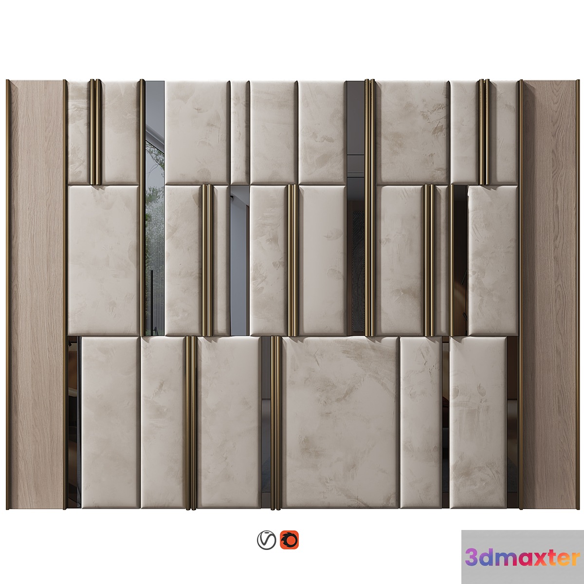Headboard Wall Panel Decor 07 3D Max