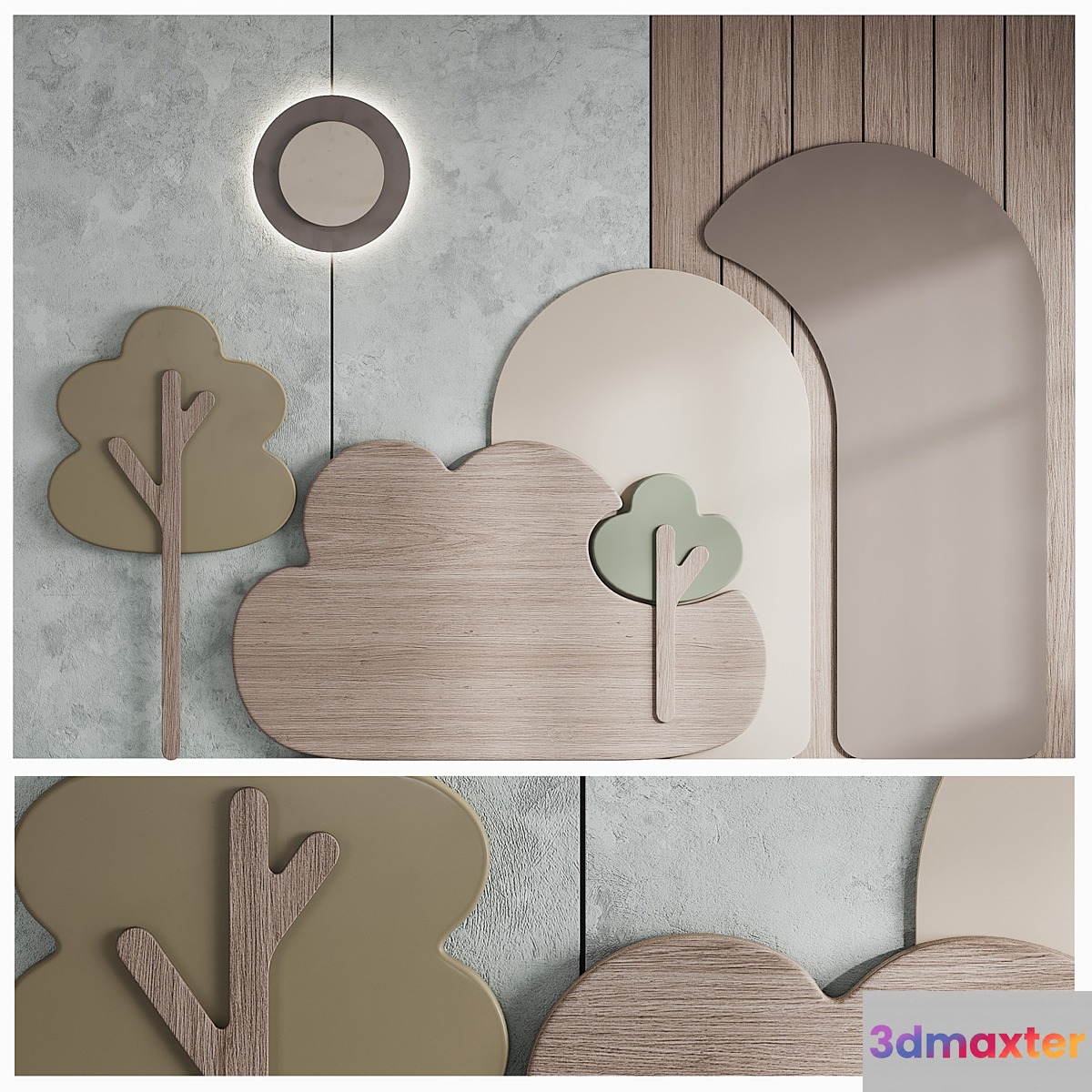101 Childrens Wall Panel with Headboard 3D Max