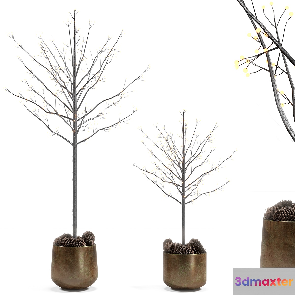 Black Christmas tree 3D Max