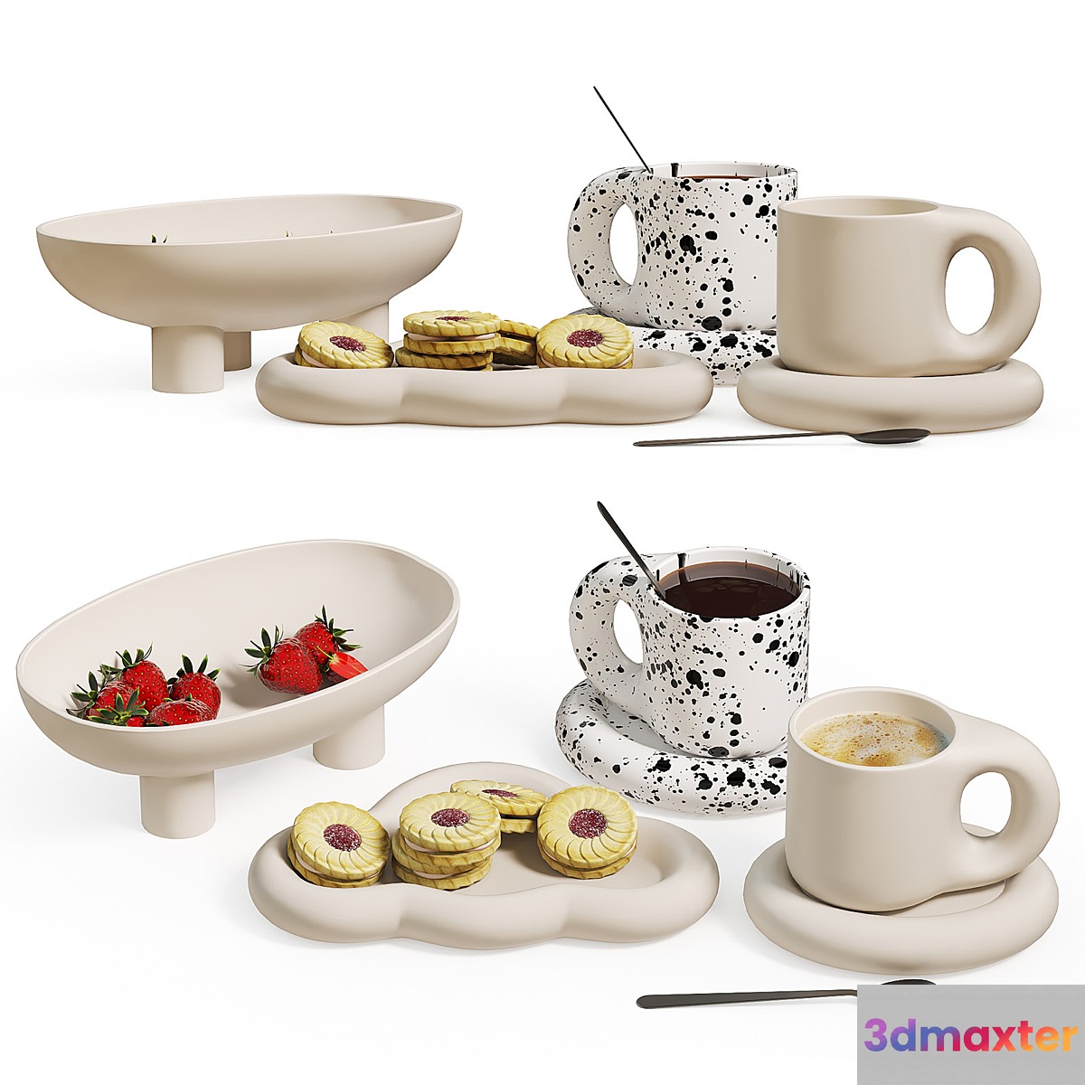 Chubby Set for tea drinking 3D Max