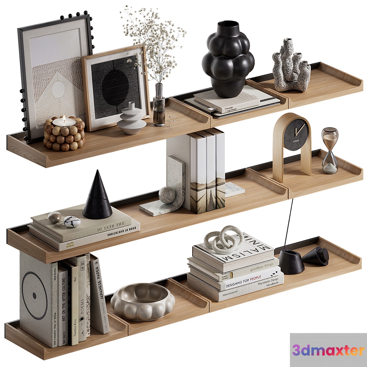 Shelves with decorative set - No.2 3D Max