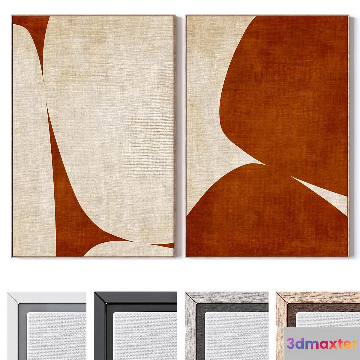 Set of large wall paintings 2891 3D Max