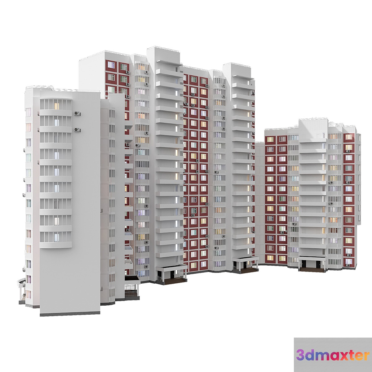 KOPE M sail 7-12 floors 4 sections 3D Max