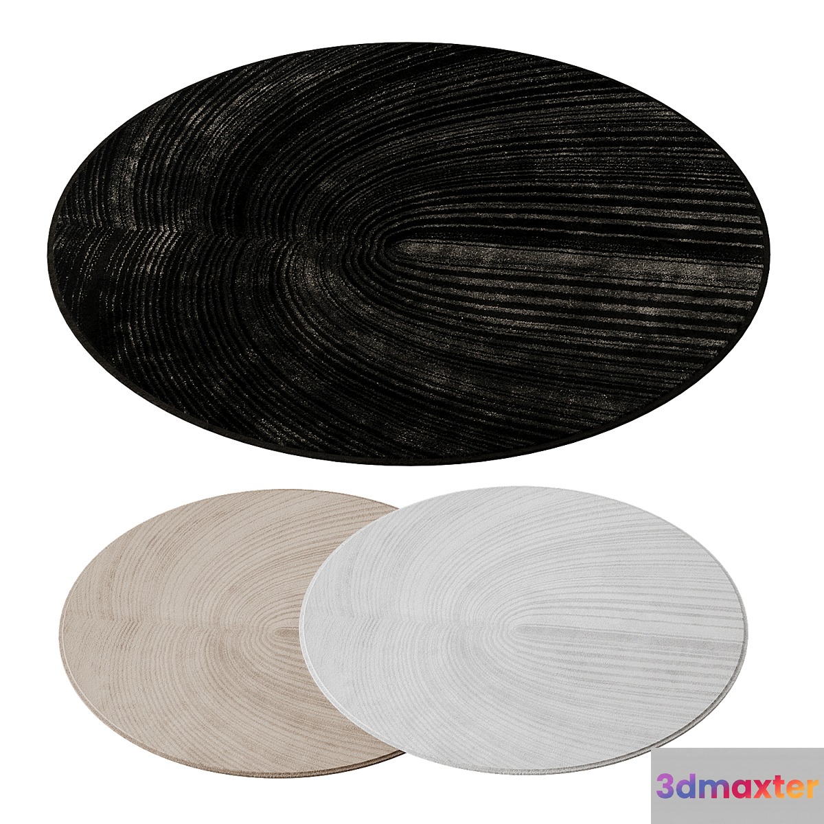 Rug Black Circle by ZALI Furniture 3D Max