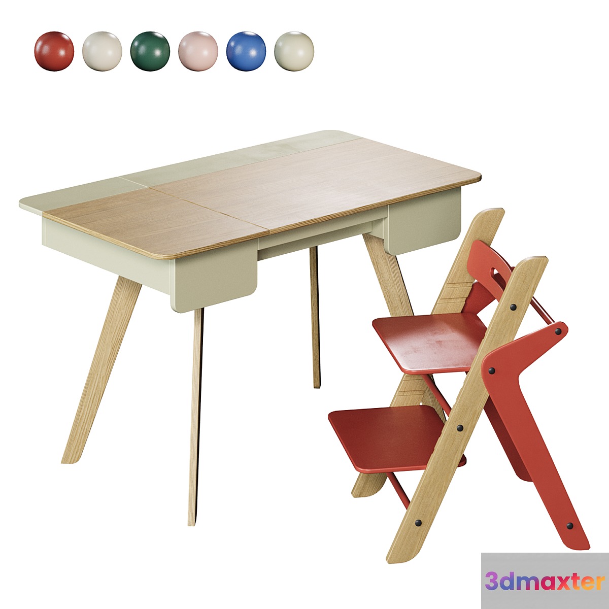 Desk and growing chair Moonk Magnus 3D Max