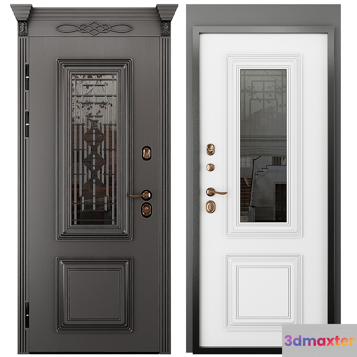 Entrance door staleks 3D Max