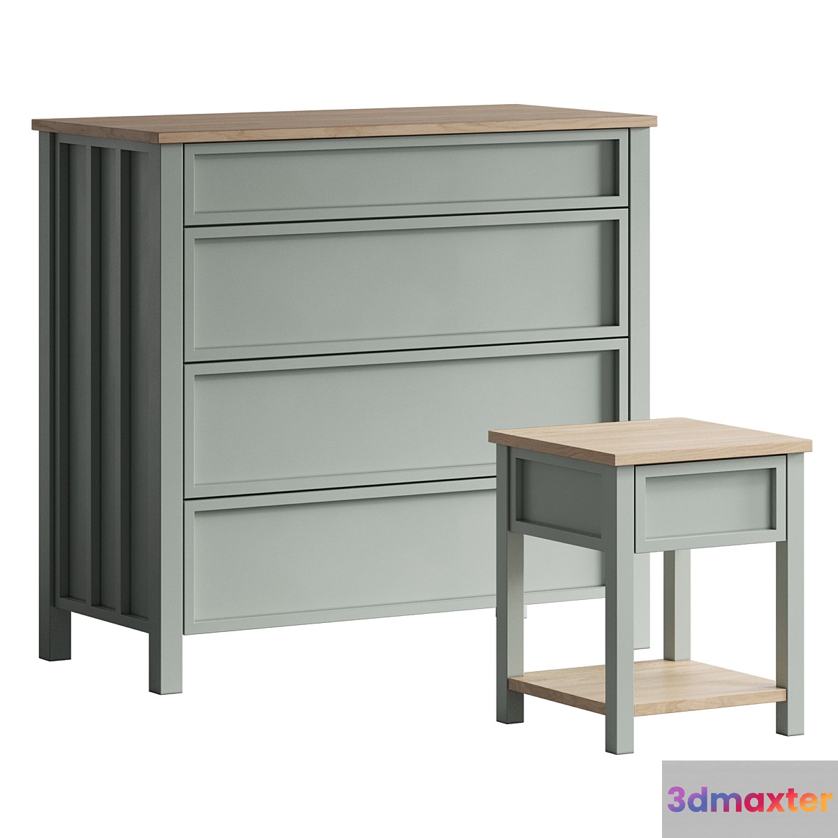Eugène bedside table and chest by LaRedoute 3D Max