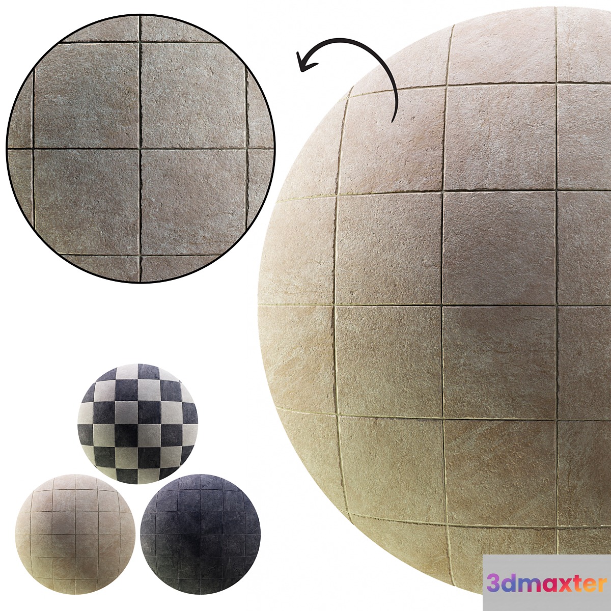 Stone Marble Tile 01 (seamless) 3D Max