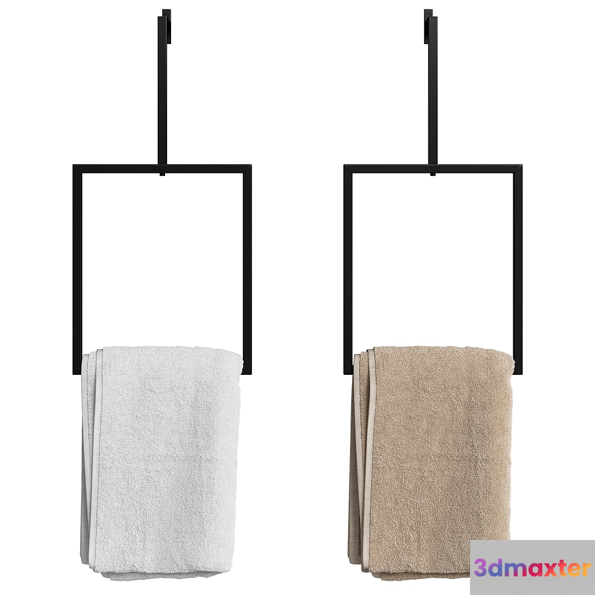 Bathroom towels on a holder - No.2 3D Max