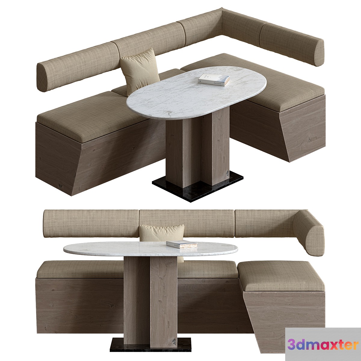 Corner sofa for the kitchen - No.2 3D Max