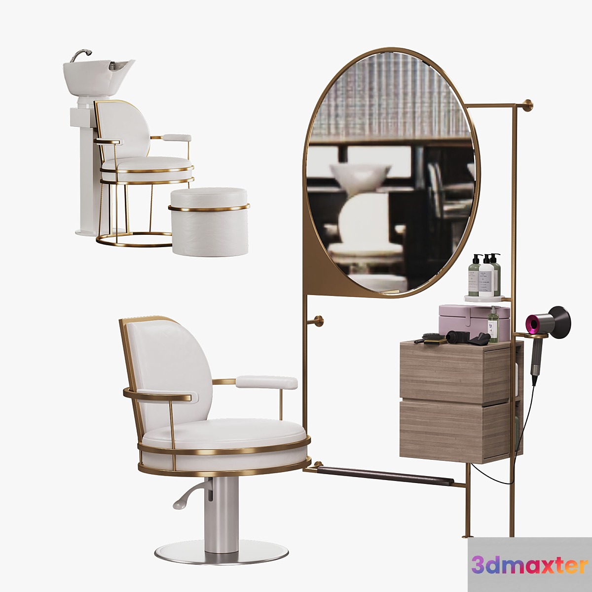 Watson Cindarella Hairdresser Workstation 3D Max
