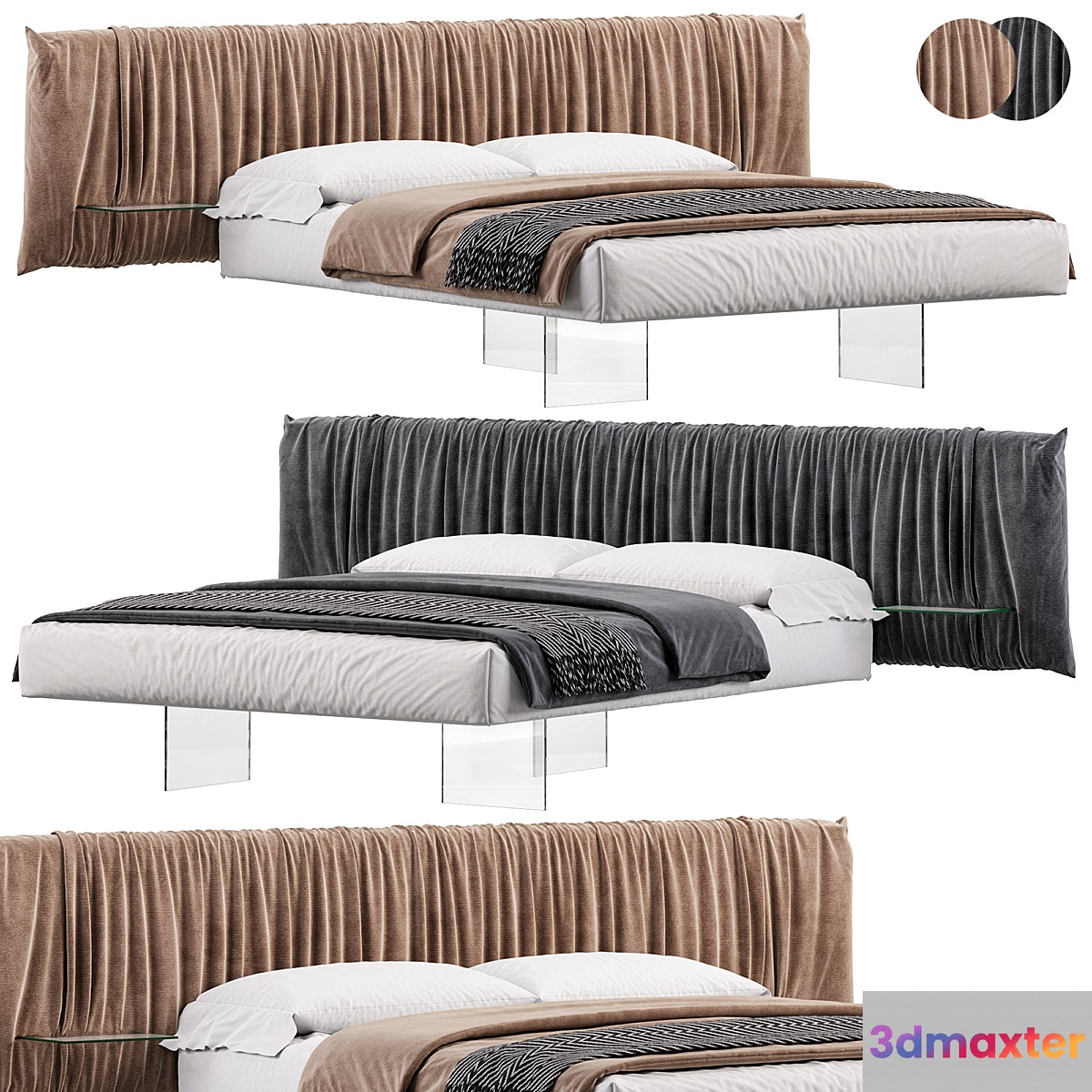 Air Replis Bed by Lago 3D Max