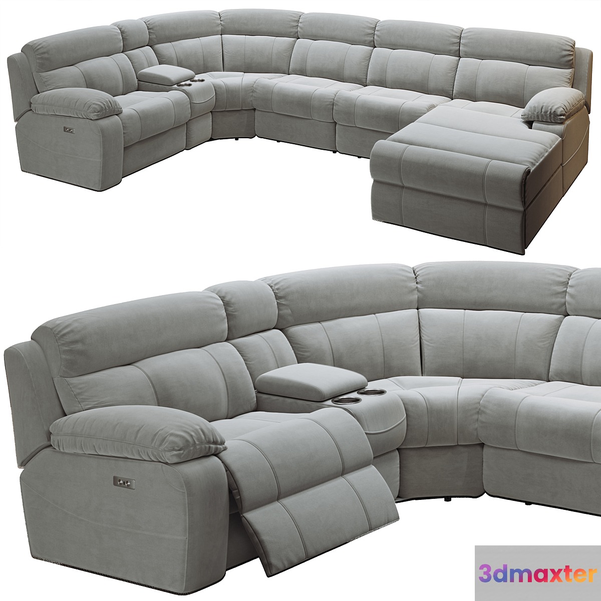 NOVELL U-shape recliner sofa 3D Max