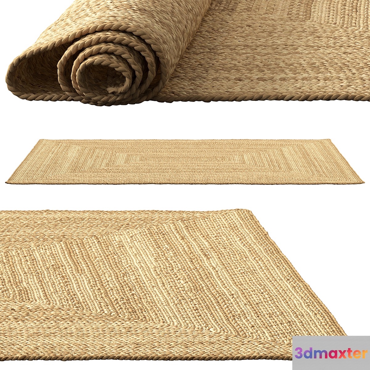 SAFAVIEH Dina Coastal Jute Rectangular 3D Max