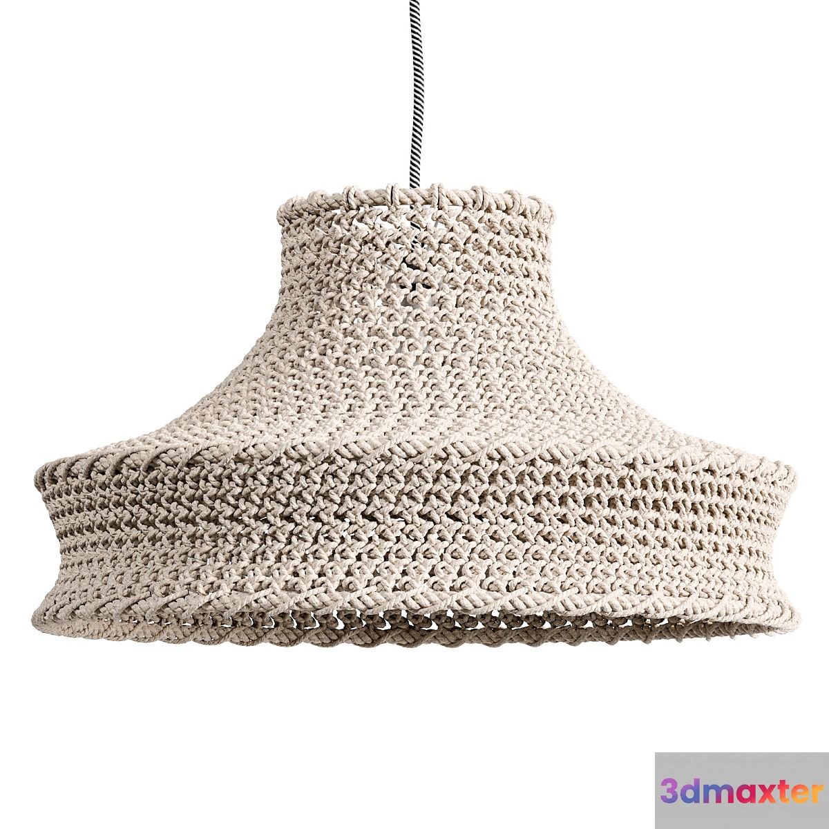 Woven White Rope Pendant Shade 3D Max