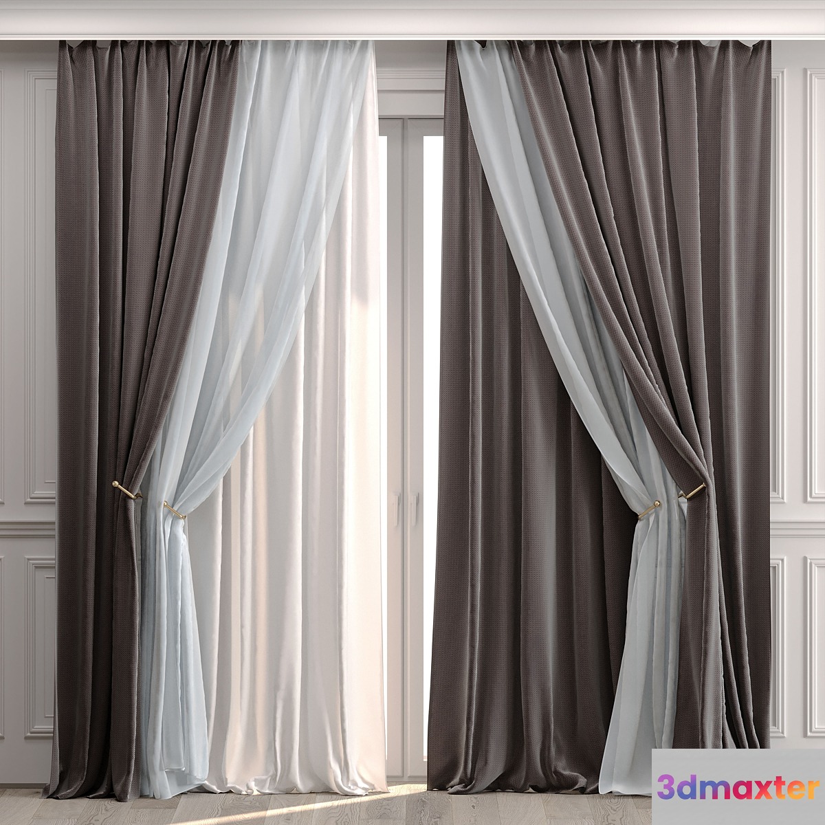 Curtains with moldings 532C - No.2 3D Max