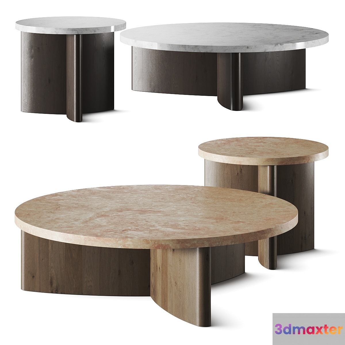 Four Hands Toli Travertine Coffee Table 3D Max