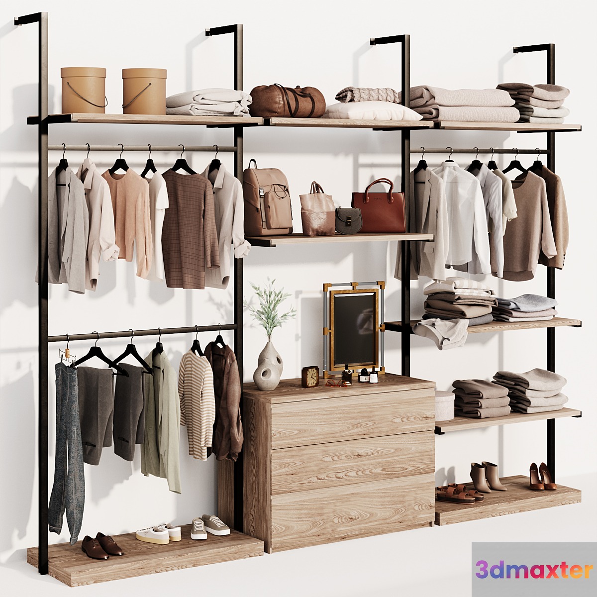 Clothes wardrobe rack 3D Max