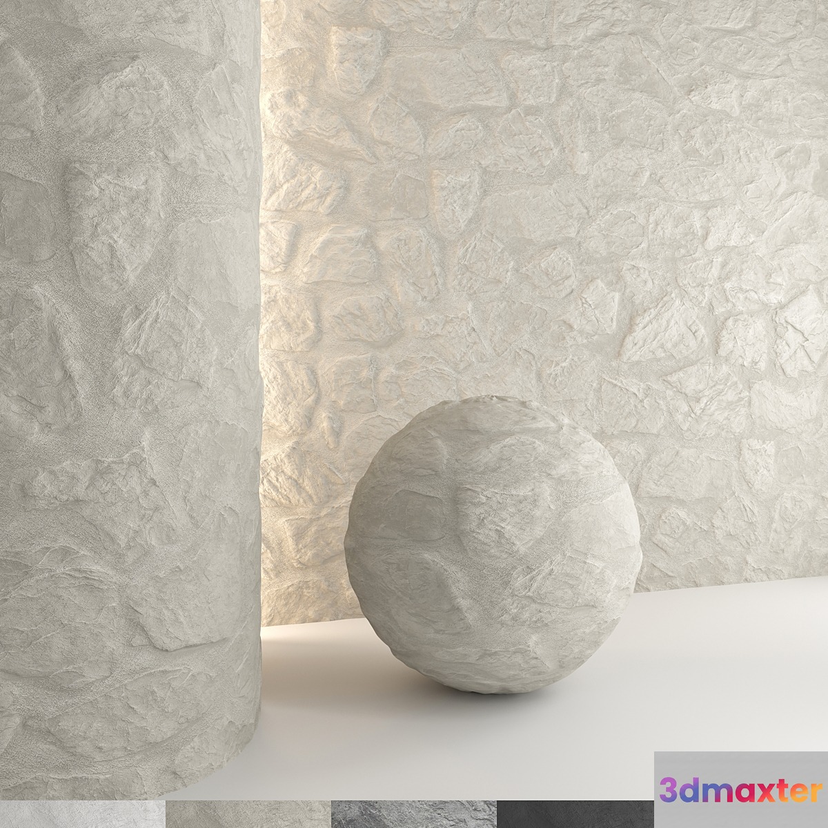 Stone wall 22 3D Max