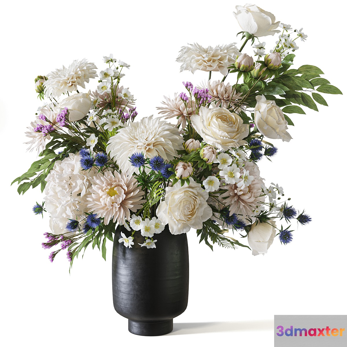 Flower Set 068 dahlia rose chrysanthemum hydrangea 3D Max