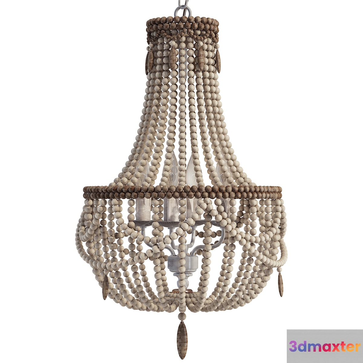 Boho Rustic Bead Chandelier 3D Max