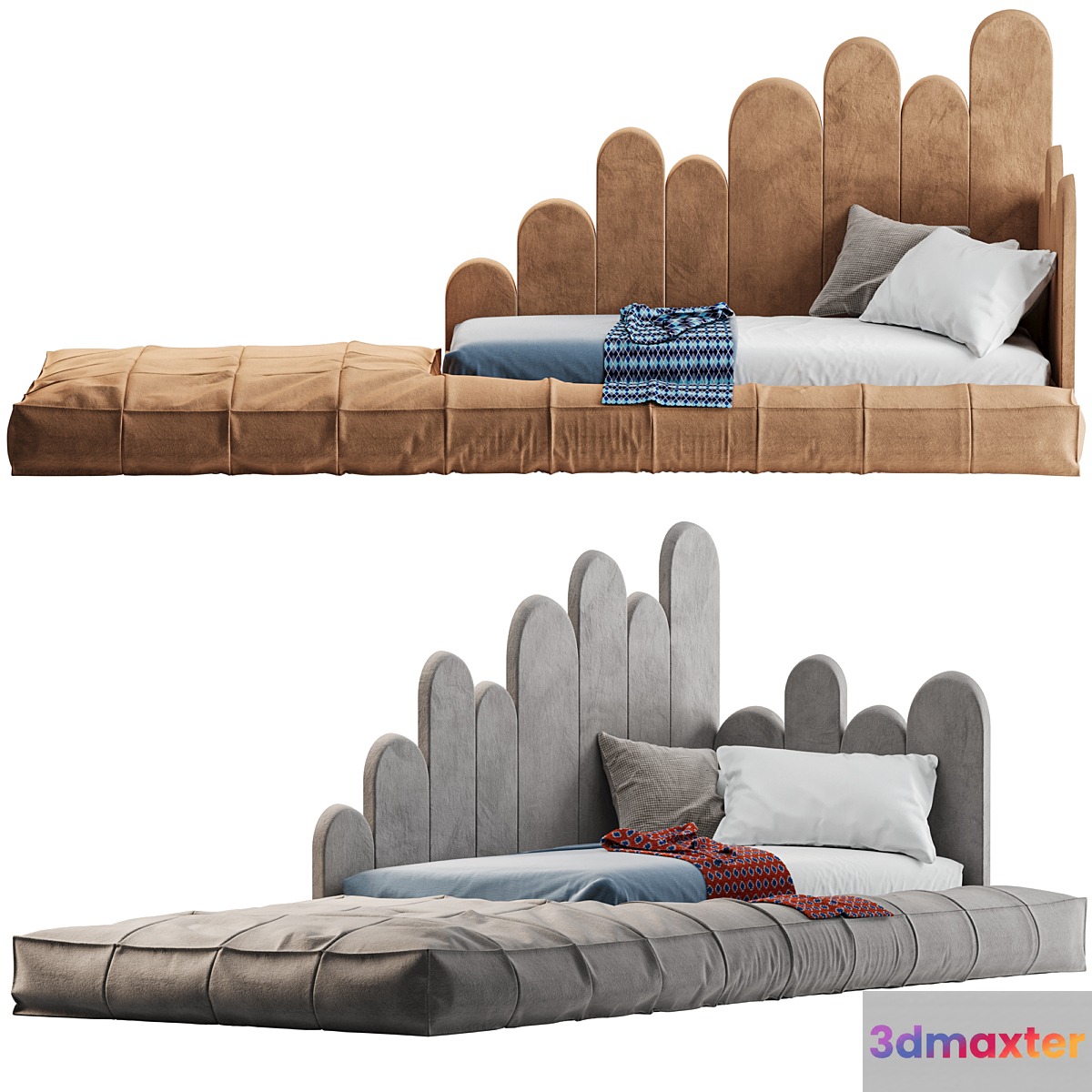 Kid's bed with a soft base by LaStudia 02 3D Max