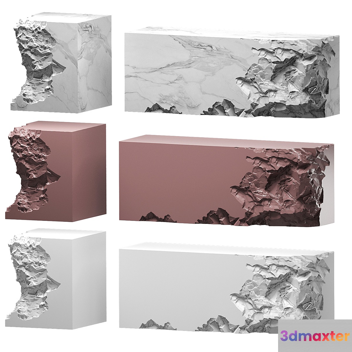 set of gypsum 8 3D Max